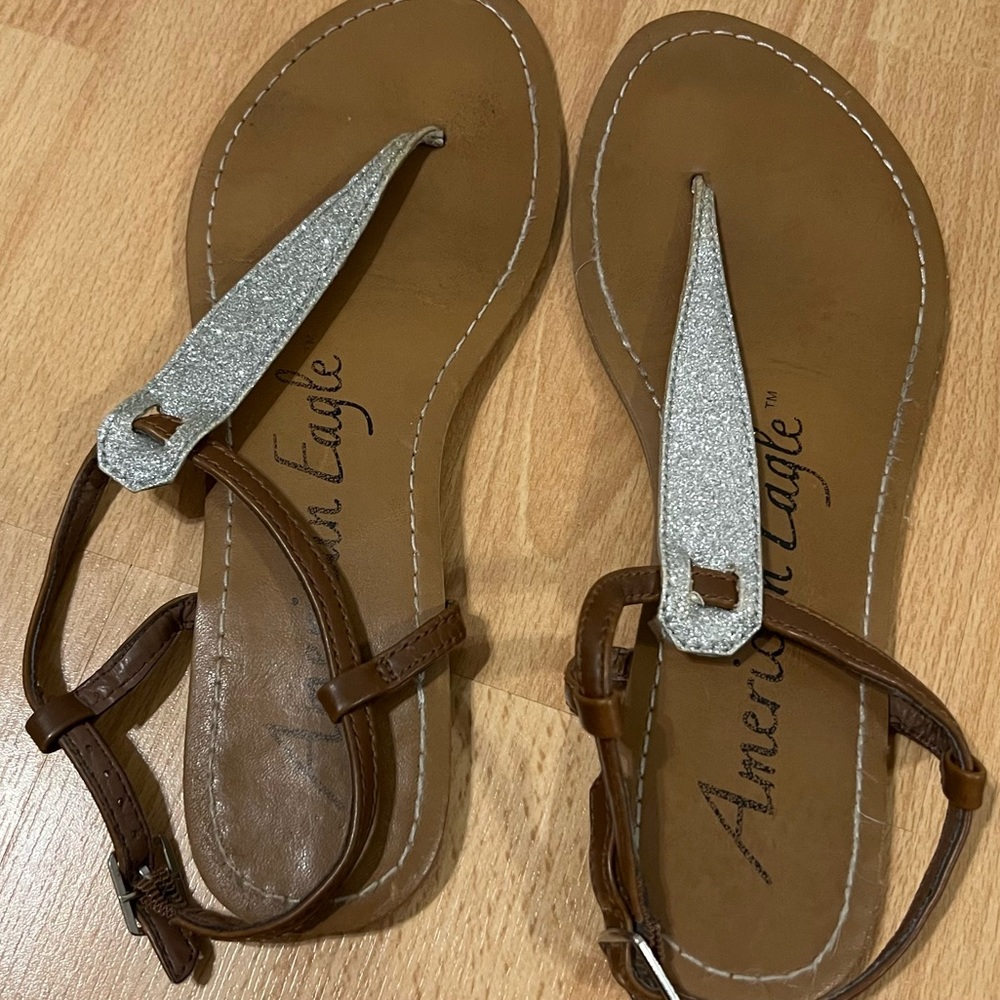 Silver Glitter Sandals